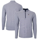 Philadelphia Phillies Cutter & Buck Americana Logo Virtue Eco Pique Stripe Recycled Quarter-Zip Pullover Top - MLB