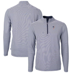 Philadelphia Phillies Cutter & Buck Americana Logo Virtue Eco Pique Stripe Recycled Quarter-Zip Pullover Top - MLB