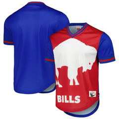 Buffalo Bills Jumbotron 3.0 Mesh V-Neck T-Shirt Royal | Mitchell & Ness