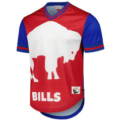 Buffalo Bills Jumbotron 3.0 Mesh V-Neck T-Shirt Royal | Mitchell & Ness