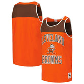 Cleveland Browns Heritage Colorblock Tank Top Orange/Brown | Mitchell & Ness