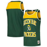 Green Bay Packers Heritage Colorblock Tank Top Green/Gold | Mitchell & Ness