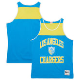 Los Angeles Chargers Gridiron Classics Heritage Colorblock Tank Top Powder Blue/Gold | Mitchell & Ness