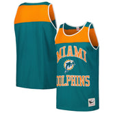 Miami Dolphins Gridiron Classics Heritage Colorblock Tank Top Teal/Orange | Mitchell & Ness