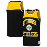 Pittsburgh Steelers Heritage Colorblock Tank Top Black/Gold | Mitchell & Ness
