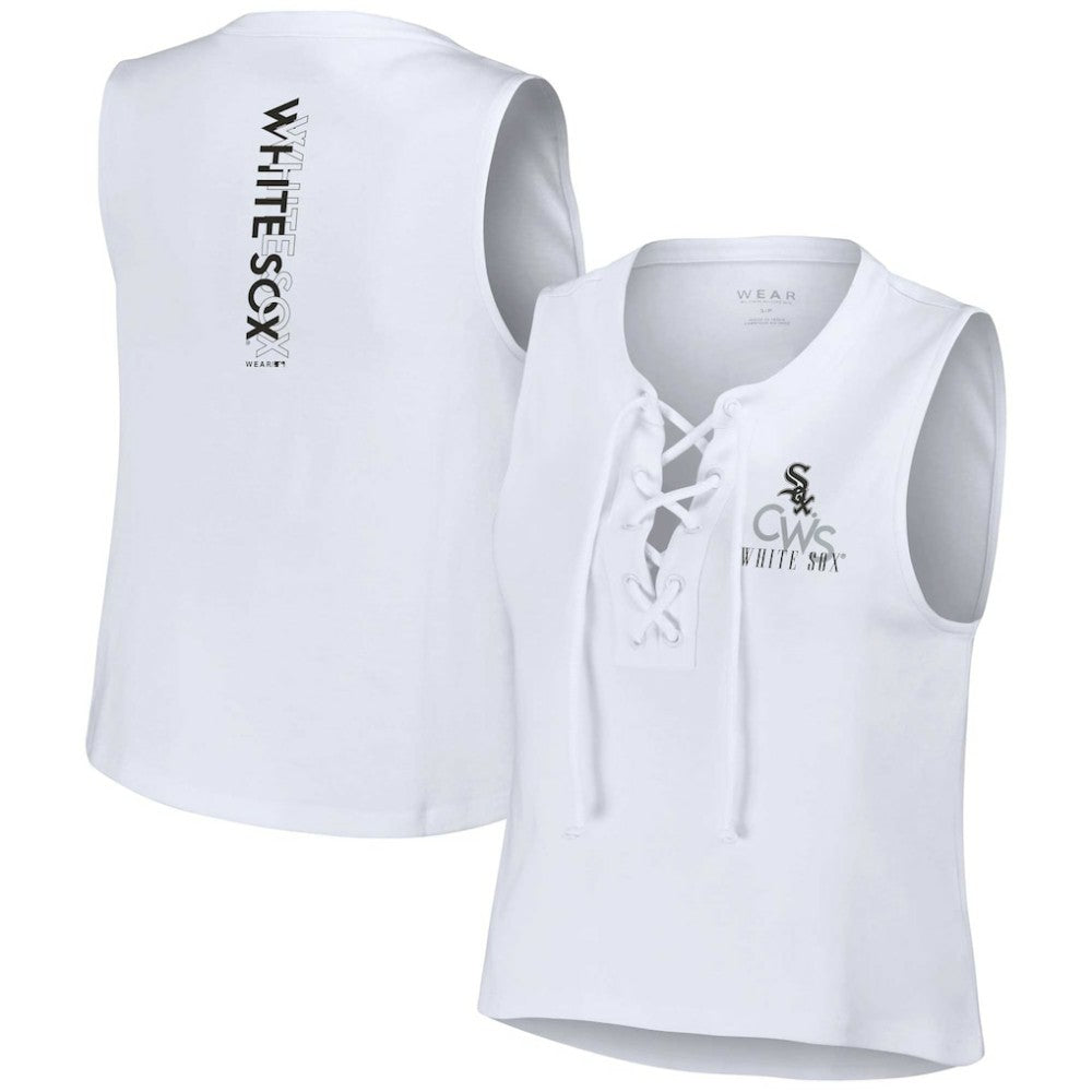 Chicago White Sox WEAR by Erin Andrews Women's Lace-Up Tank Top - MLB