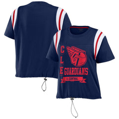 Cleveland Guardians WEAR by Erin Andrews Women's Cinched Colorblock T-Shirt - MLB