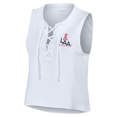 Los Angeles Angels WEAR by Erin Andrews Women's Lace-Up Tank Top - MLB