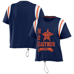 Houston Astros WEAR by Erin Andrews Women's Cinched Colorblock T-Shirt - MLB