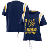 Milwaukee Brewers WEAR by Erin Andrews Women's Cinched Colorblock T-Shirt - MLB