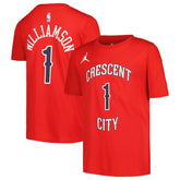 Zion Williamson New Orleans Pelicans Jordan Brand Youth Name & Number Statement T-Shirt Red - NBA