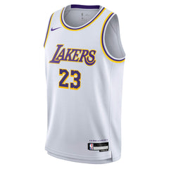 LeBron James Los Angeles Lakers Youth Swingman Jersey Association Edition White - NBA
