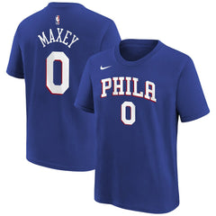 Tyrese Maxey Philadelphia 76ers Youth Icon Name & Number T-Shirt Royal - NBA