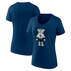 Seattle Kraken Women's Mascot Buoy V-Neck T-Shirt - Deep Sea Blue - NHL