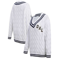 Dallas Cowboys Pro Standard Women's Prep V-Neck Pullover Sweater White | NFL