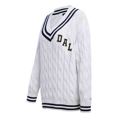 Dallas Cowboys Pro Standard Women's Prep V-Neck Pullover Sweater White | NFL