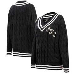 Philadelphia Eagles Pro Standard Women's Prep V-Neck Pullover Sweater Black | NFL