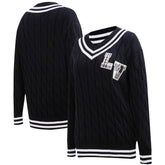 Las Vegas Raiders Pro Standard Women's Prep V-Neck Pullover Sweater Black | NFL