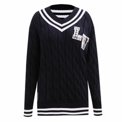 Las Vegas Raiders Pro Standard Women's Prep V-Neck Pullover Sweater Black | NFL