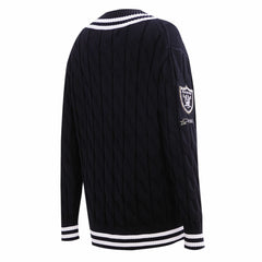 Las Vegas Raiders Pro Standard Women's Prep V-Neck Pullover Sweater Black | NFL
