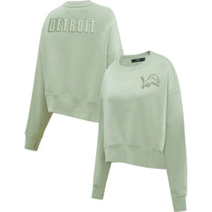 Detroit Lions Pro Standard Women's Oversized Cropped Neutral Pullover Sweatshirt Light Green | NFL