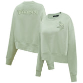 Minnesota Vikings Pro Standard Women's Oversized Cropped Neutral Pullover Sweatshirt Light Green | NFL