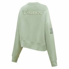Minnesota Vikings Pro Standard Women's Oversized Cropped Neutral Pullover Sweatshirt Light Green | NFL