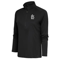 St. Louis Cardinals Antigua Women's Brushed Metallic Tribute Half-Zip Pullover Top - MLB