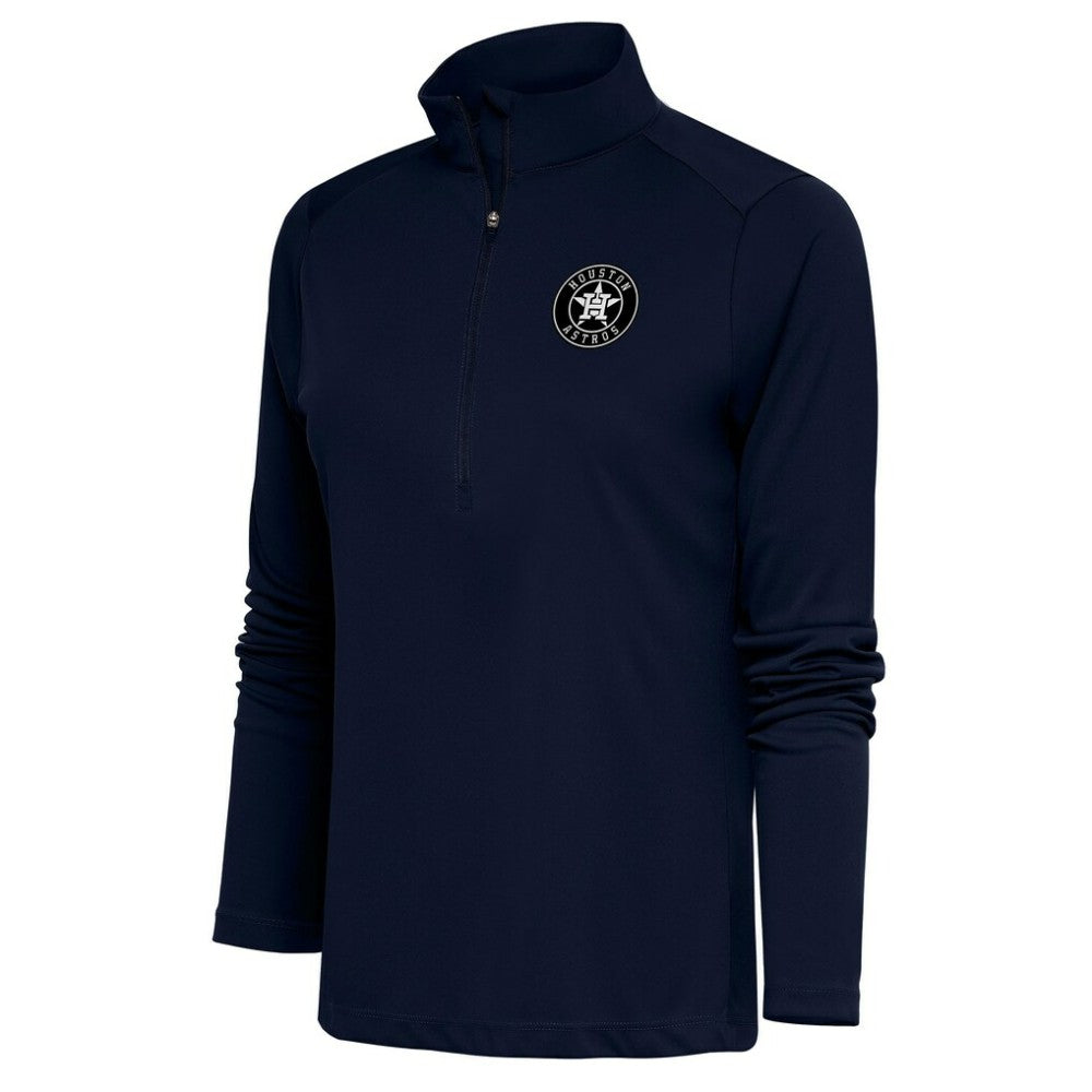 Houston Astros Antigua Women's Brushed Metallic Tribute Half-Zip Pullover Top - MLB