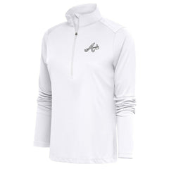 Atlanta Braves Antigua Women's Brushed Metallic Tribute Half-Zip Pullover Top - MLB