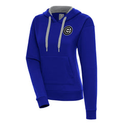 Chicago Cubs Antigua Women's Brushed Metallic Victory Pullover Hoodie - MLB