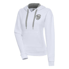 Milwaukee Brewers Antigua Women's Brushed Metallic Victory Pullover Hoodie - MLB