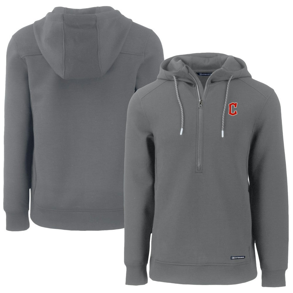 Cleveland Guardians Cutter & Buck Roam Eco Half-Zip Recycled Pullover Hoodie - MLB