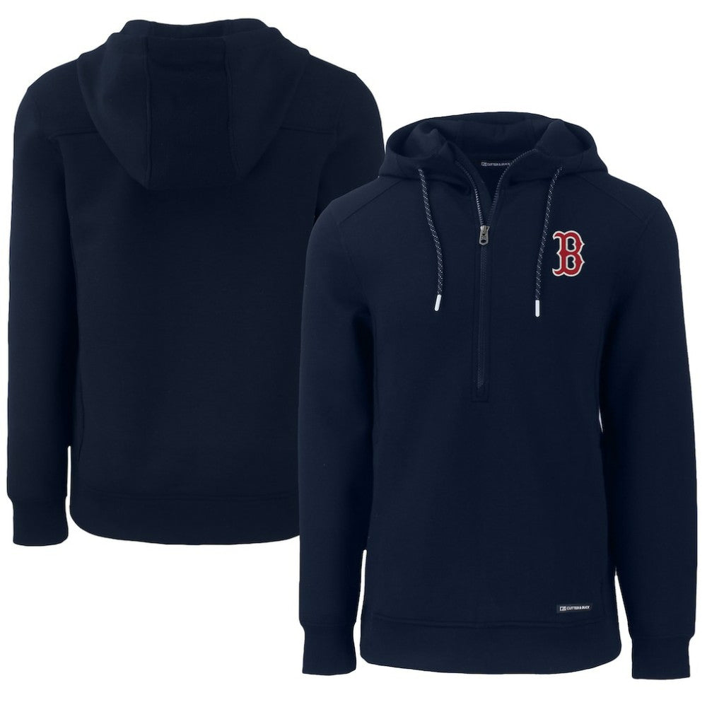 Boston Red Sox Cutter & Buck Roam Eco Half-Zip Recycled Pullover Hoodie - MLB