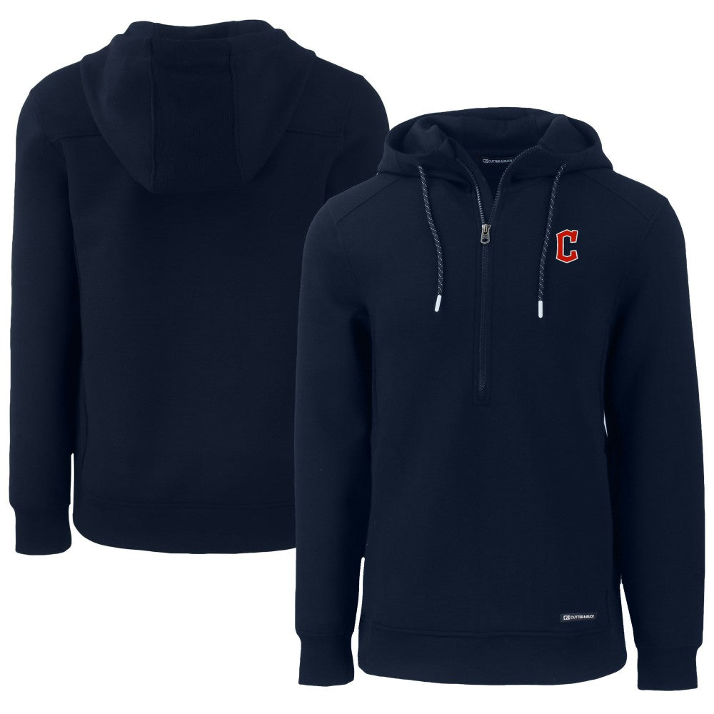 Cleveland Guardians Cutter & Buck Roam Eco Half-Zip Recycled Pullover Hoodie - MLB