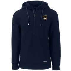Milwaukee Brewers Cutter & Buck Roam Eco Half-Zip Recycled Pullover Hoodie - MLB