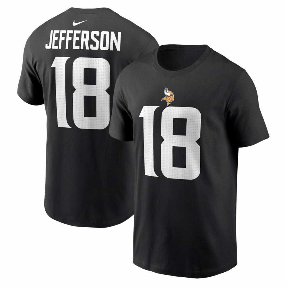Justin Jefferson Minnesota Vikings Name & Number T-Shirt Black | Nike for Sale