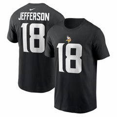 Justin Jefferson Minnesota Vikings Name & Number T-Shirt Black | Nike for Sale