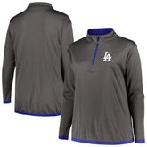 Los Angeles Dodgers Profile Women's Plus Size Quarter-Zip Jacket - MLB