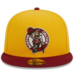Boston Celtics Fall Leaves 2-Tone 59FIFTY Fitted Hat Yellow/Red - NBA