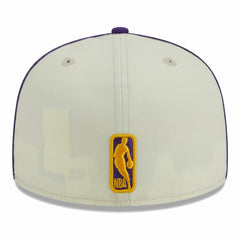 Los Angeles Lakers Piping 2-Tone 59FIFTY Fitted Hat Cream/Purple - NBA