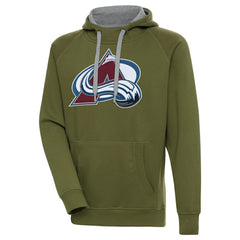 Colorado Avalanche Antigua Victory Pullover Hoodie - Olive - NHL
