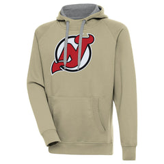 New Jersey Devils Antigua Victory Pullover Hoodie - Khaki - NHL