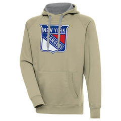 New York Rangers Antigua Victory Pullover Hoodie - Khaki - NHL