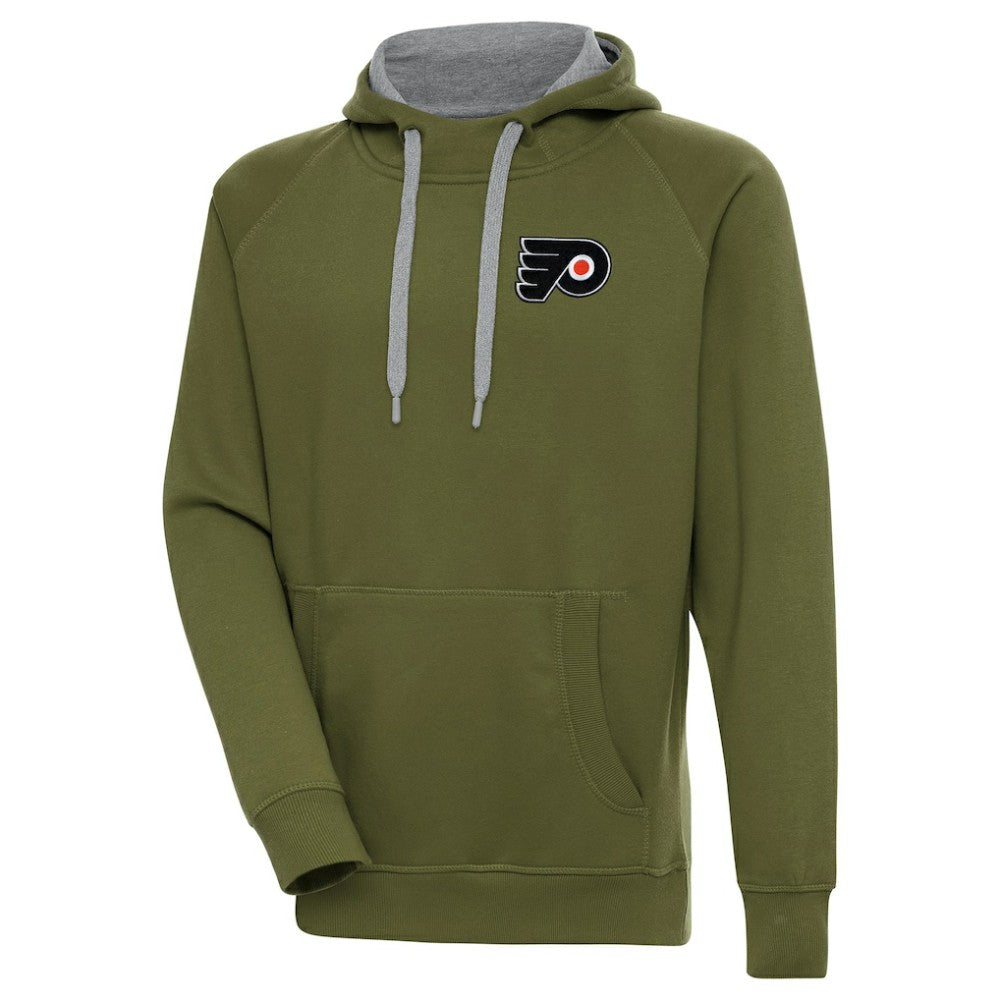 Philadelphia Flyers Antigua Victory Pullover Hoodie - Olive - NHL