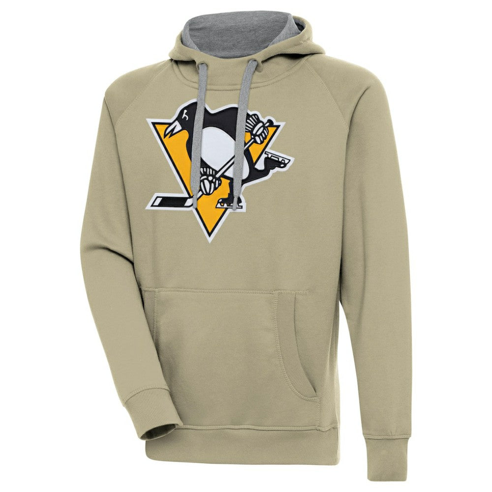 Pittsburgh Penguins Antigua Victory Pullover Hoodie - Khaki - NHL