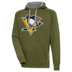 Pittsburgh Penguins Antigua Victory Pullover Hoodie - Olive - NHL