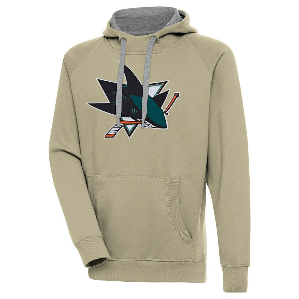 San Jose Sharks Antigua Victory Pullover Hoodie - Khaki - NHL