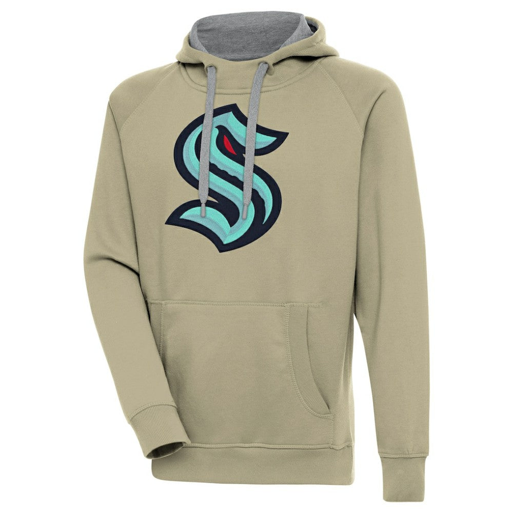 Seattle Kraken Antigua Victory Pullover Hoodie - Khaki - NHL