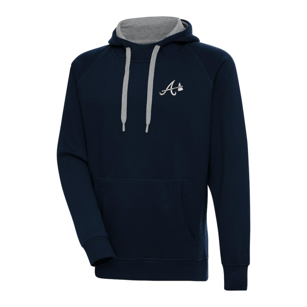 Atlanta Braves Antigua Metallic Victory Pullover Hoodie - MLB